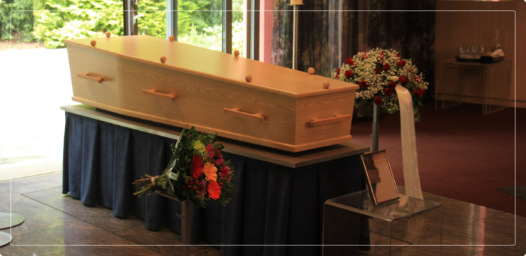 A coffin for attended direct cremations