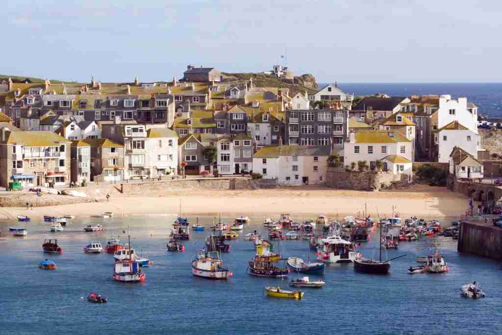 direct cremation in Cornwall - image of St Ives Harbour with boats for location