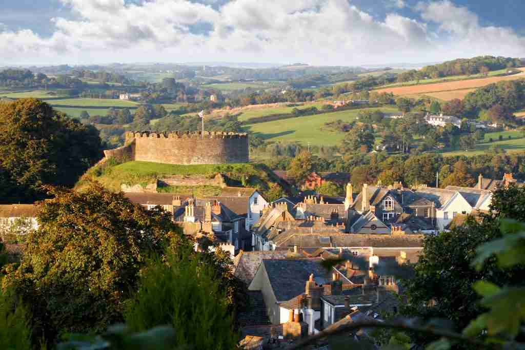 Direct Cremation in Devon - image of Totnes Castle and surrounding village for location