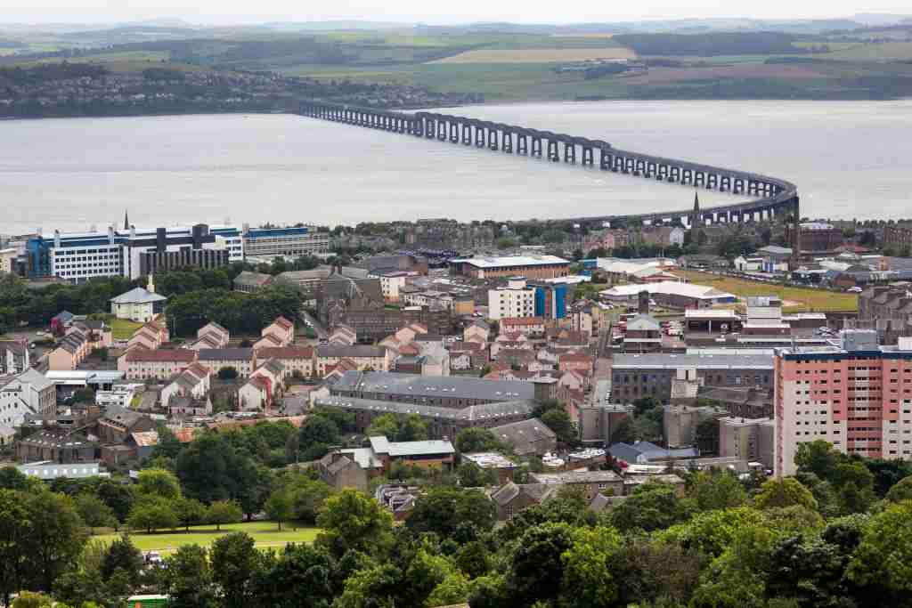 Direct Cremation in Dundee - image of the City and Tay Rail Bridge for Location