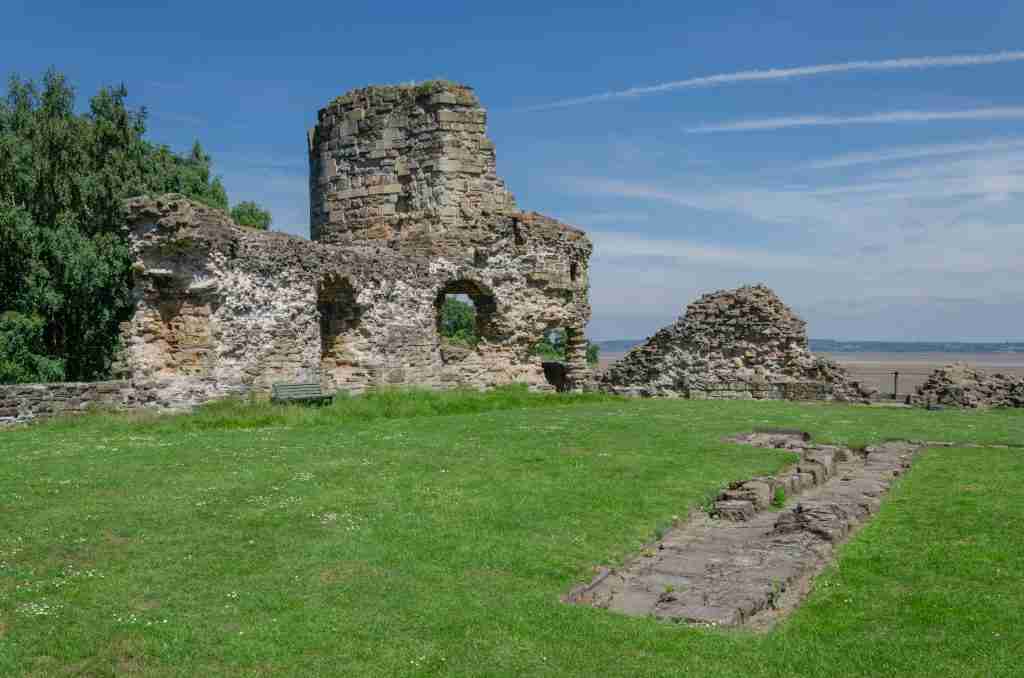 direct cremation in flintshire - the ruins of Flint Castle on a clear day