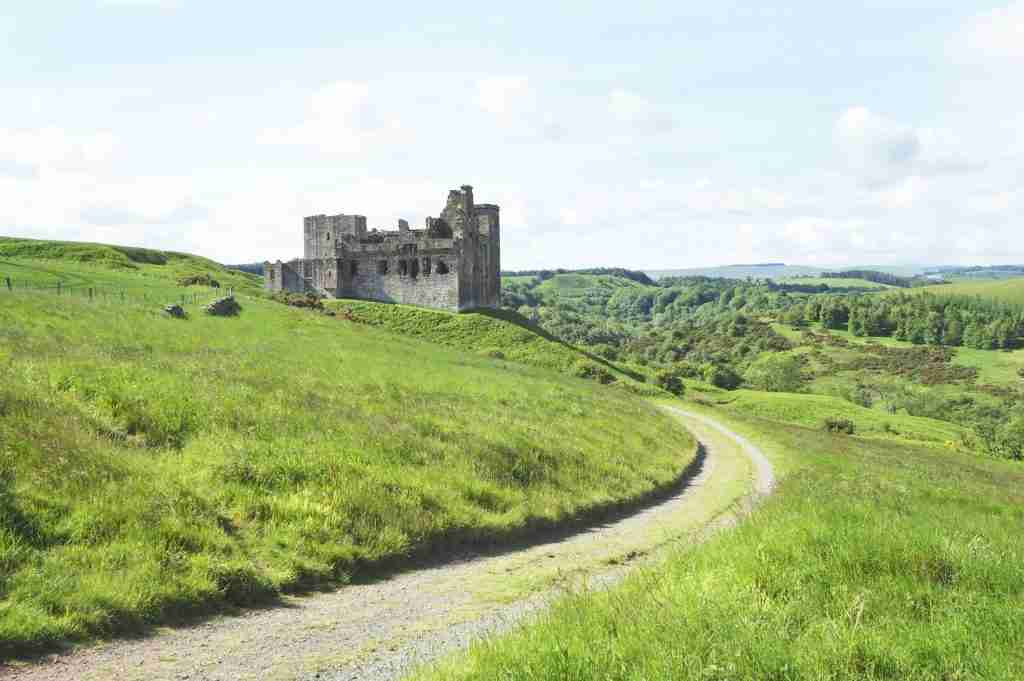 direct cremation in midlothian - crighton castle and the hills of midlothian
