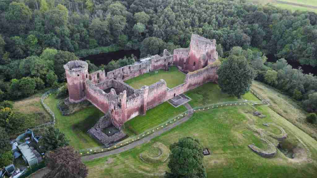 direct cremation in south lanarkshire - An Aerial Shot Of The Bothwell Castle In South Lanarkshire, Scotland