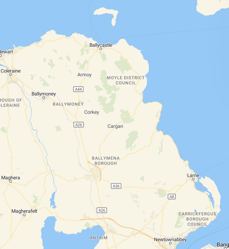 Best Direct Cremation in County Antrim- County Map