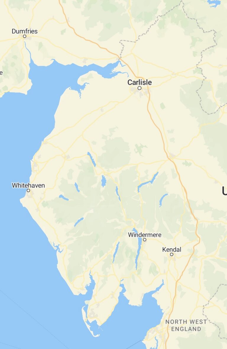 Best Direct Cremation in Cumbria- County Map