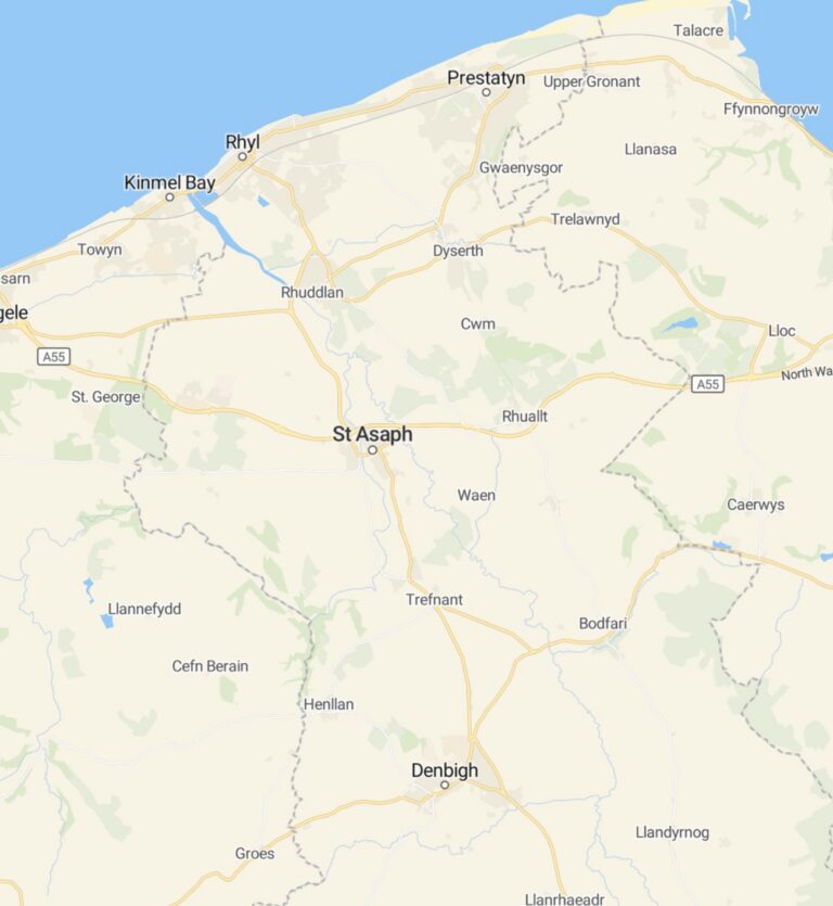 Best Direct Cremation in Denbighshire- County Map