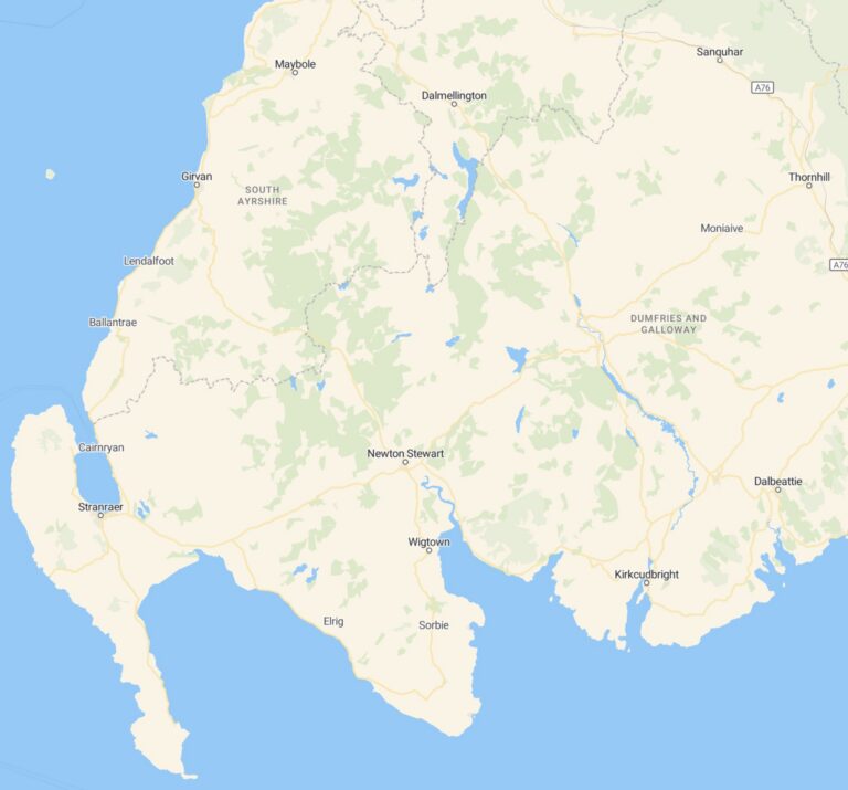 Best Direct Cremation in Dumfries and Galloway- County Map