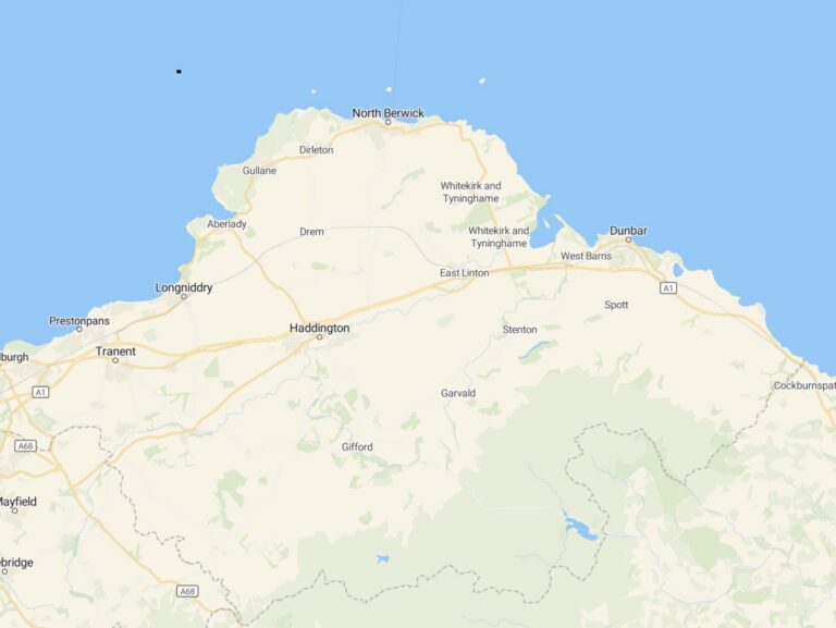 Best Cremation in East Lothian- County Map