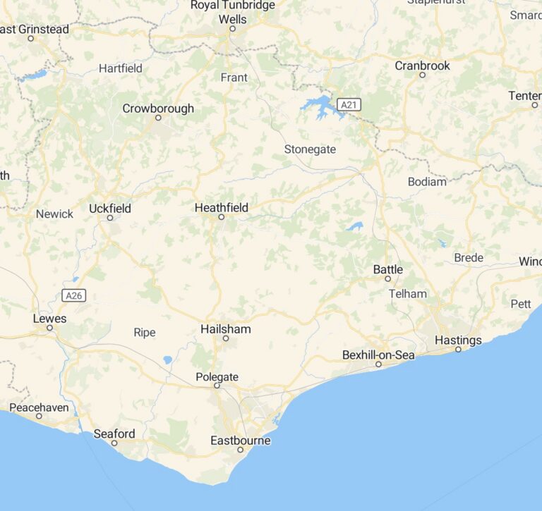 Best Direct Cremation in East Sussex- County Map