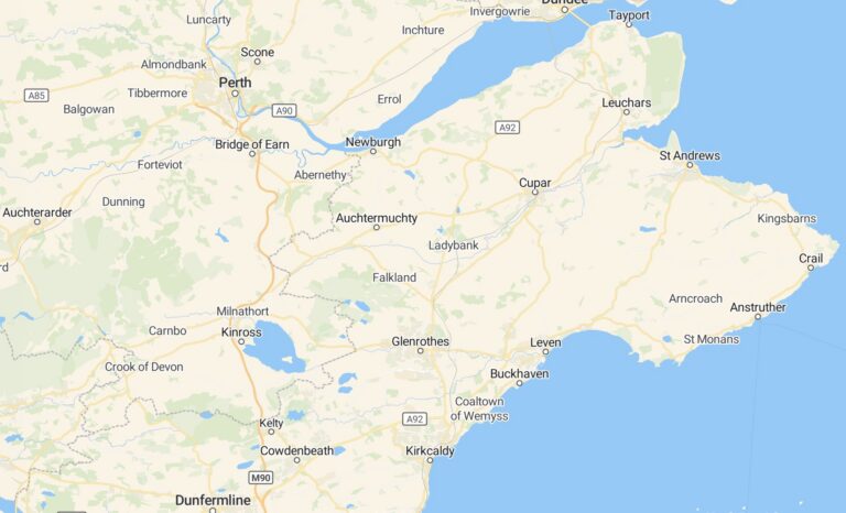 Best Direct Cremation in Fife- County Map