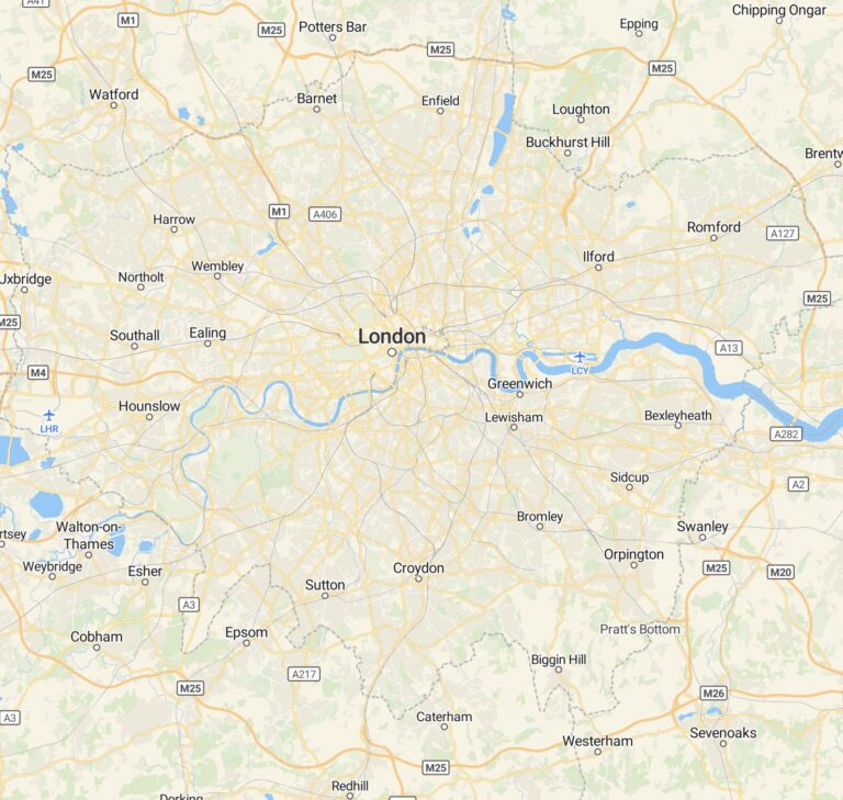 Best Direct Cremation in London- County Map