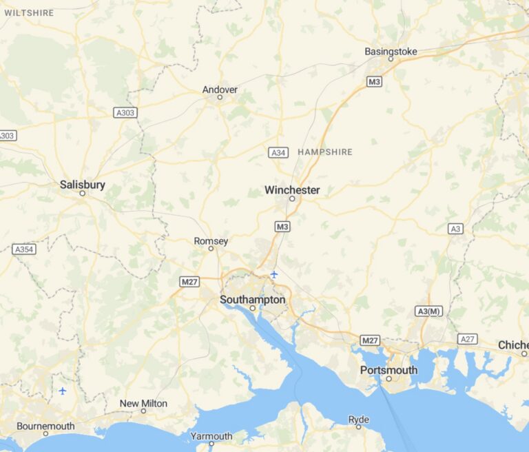 Best Direct Cremation Hampshire County map