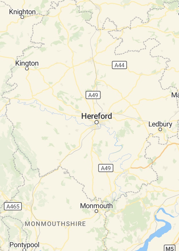 Best Direct Cremation in Herefordshire- County map