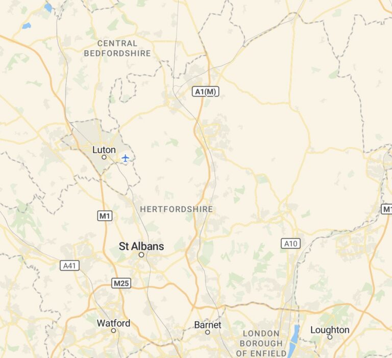 Best Direct Cremation in Hertfordshire- County Map