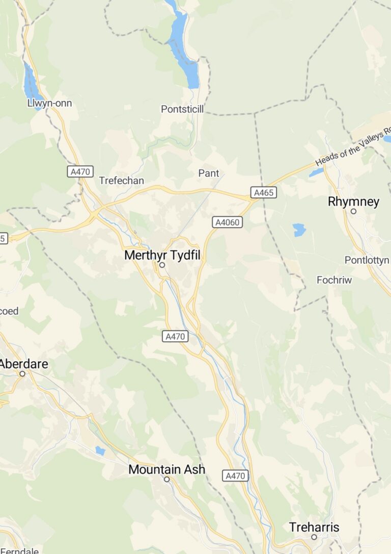 Best Direct Cremation in Merthyr Tydfil- County Map