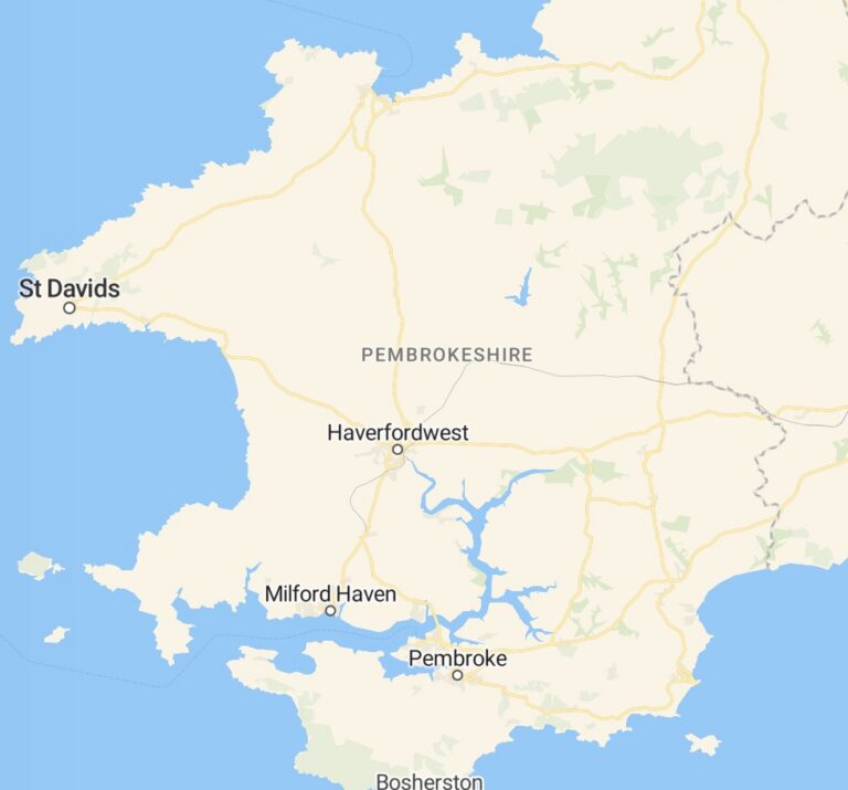 Best Direct Cremation in Pembrokeshire - map
