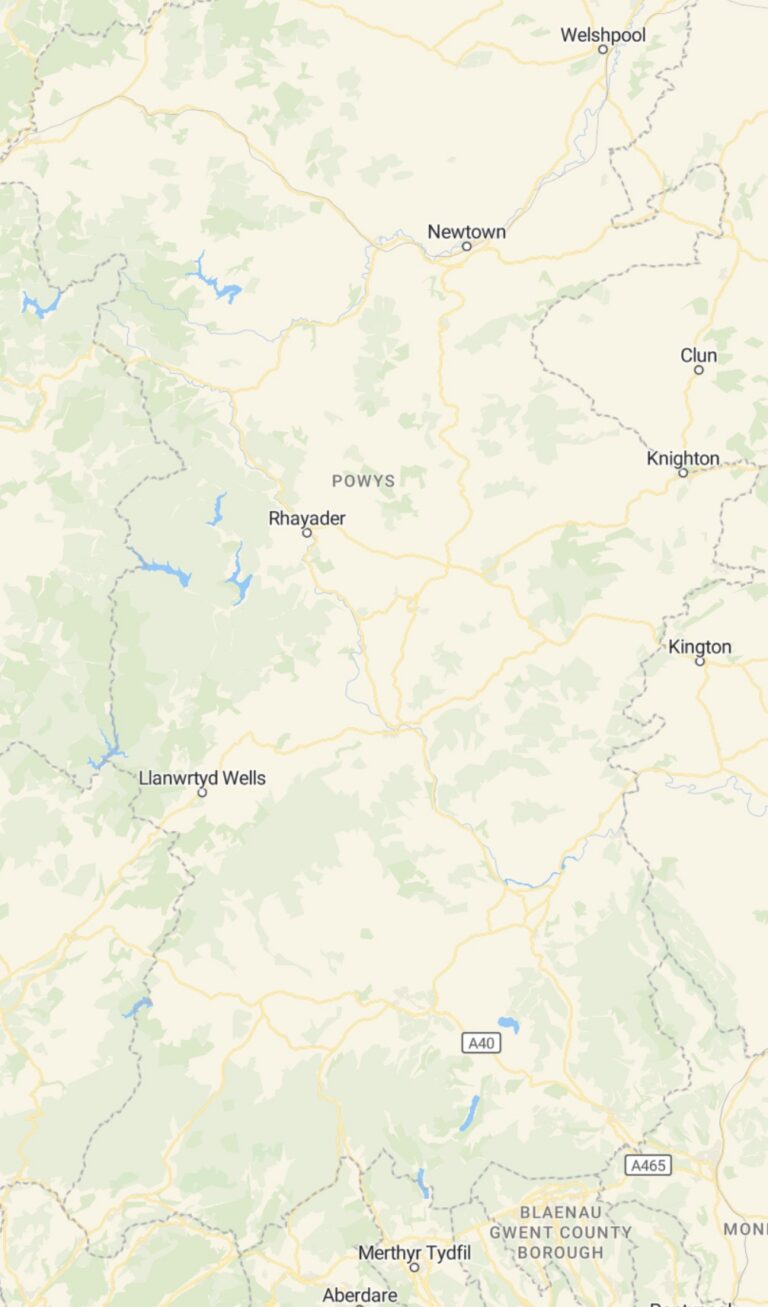Best Direct Cremation in Powys - map