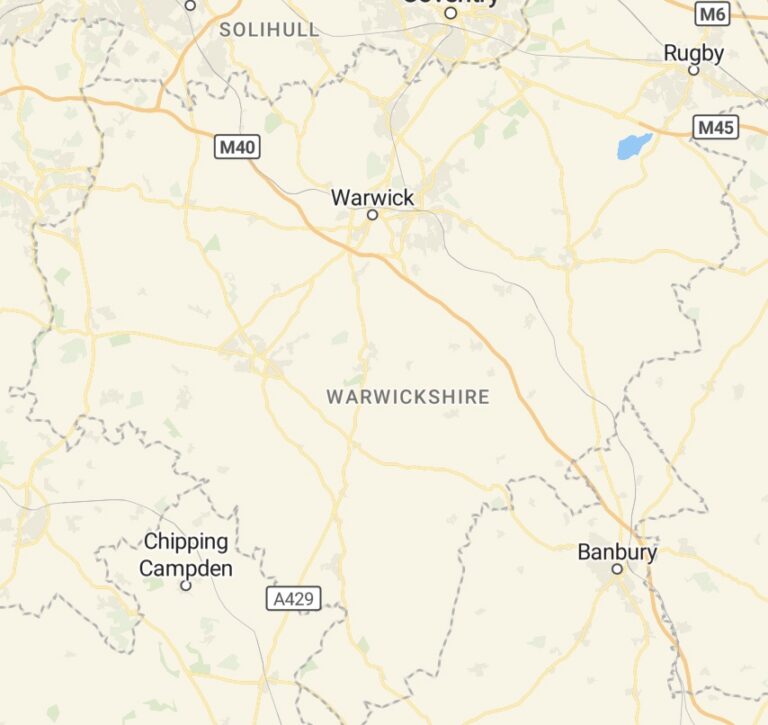 Best Direct Cremation in Warwickshire - map