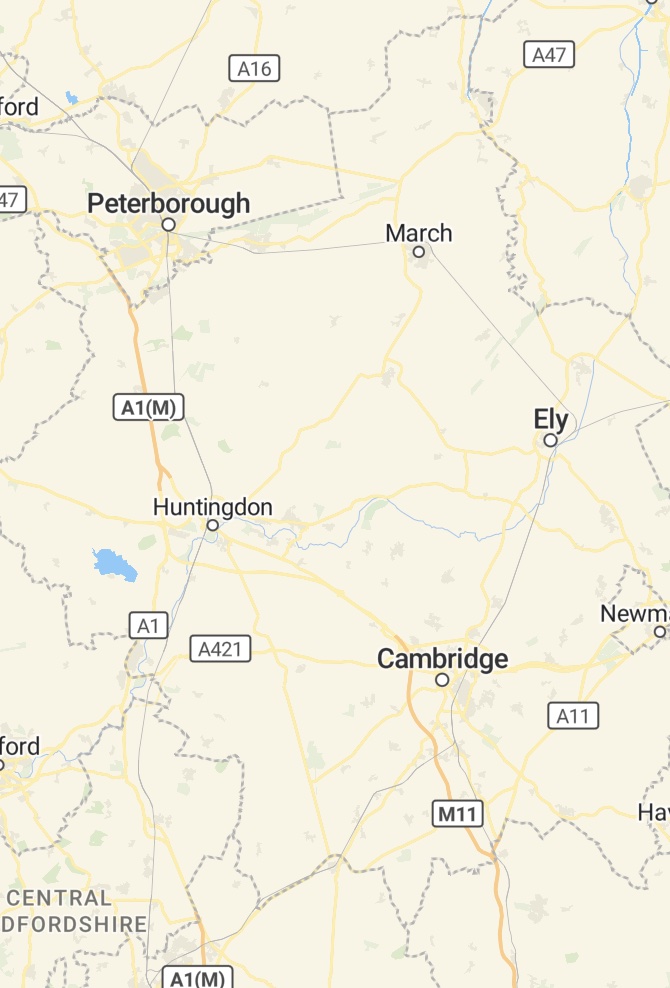 Best Direct Cremation in Cambridgeshire- County Map